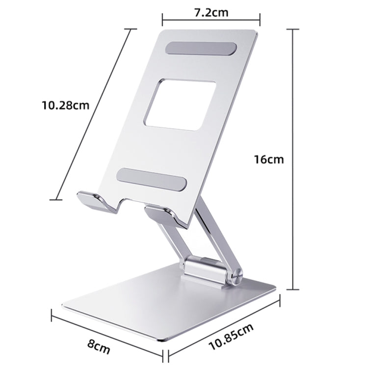 R-JUST SJ33 Aluminum Alloy Folding Phone / Tablet Stand(Silver) - Desktop Holder by R-JUST | Online Shopping UK | buy2fix