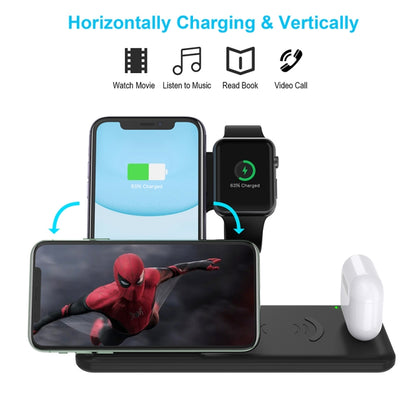 Q20 4 In 1 Wireless Charger Charging Holder Stand Station with Adapter For iPhone / Apple Watch / AirPods, Support Dual Phones Charging (White) - Apple Accessories by buy2fix | Online Shopping UK | buy2fix