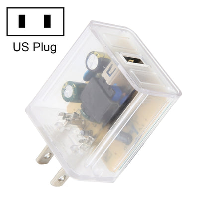 64-2 2A USB Transparent Charger, Specification: US Plug - USB Charger by buy2fix | Online Shopping UK | buy2fix