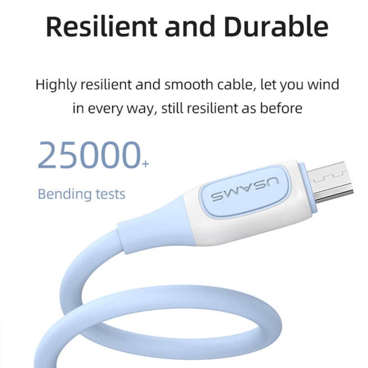 USAMS US-SJ597 Jelly Series USB to Micro USB Two-Color Data Cable, Cable Length: 1m (White) -  by USAMS | Online Shopping UK | buy2fix