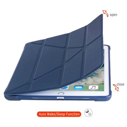 Multi-folding Shockproof TPU Protective Case for iPad 9.7 (2018) / 9.7 (2017) / air / air2, with Holder & Pen Slot(Gold) - Apple Accessories by buy2fix | Online Shopping UK | buy2fix