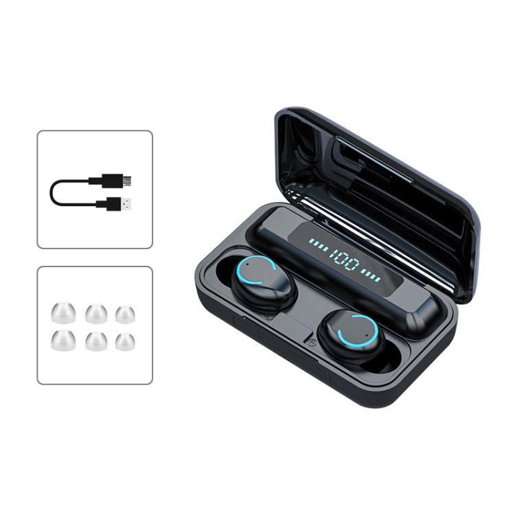 F9-9 TWS CVC8.0 Noise Cancelling Bluetooth Earphone with Charging Box, Support Touch Lighting Effect & Three-screen LED Power Display & Power Bank & Mobile Phone Holder & HD Call & Voice Assistant(Black) - TWS Earphone by buy2fix | Online Shopping UK | buy2fix