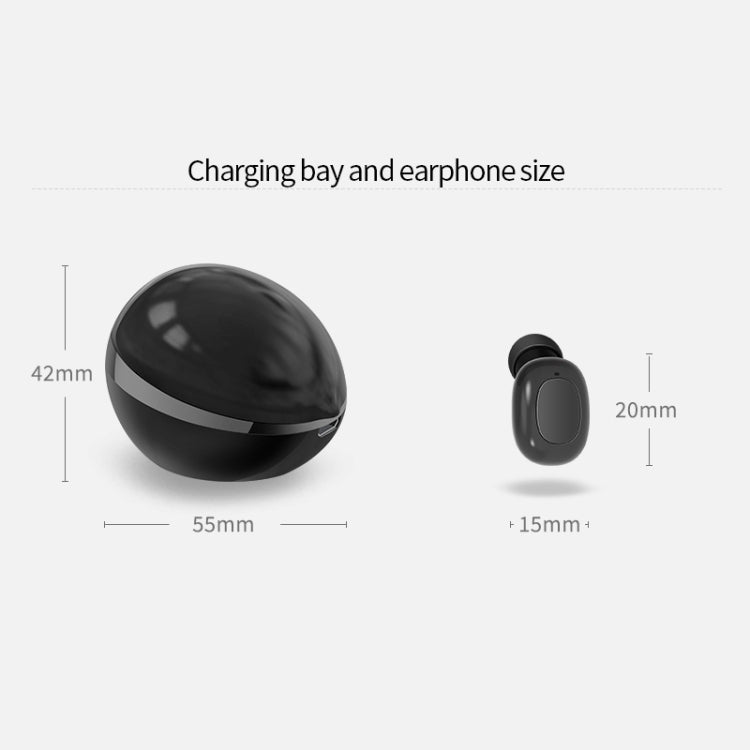 A10 TWS Space Capsule Shape Wireless Bluetooth Earphone with Magnetic Charging Box & Lanyard, Support HD Call & Automatic Pairing Bluetooth(Black) - TWS Earphone by buy2fix | Online Shopping UK | buy2fix