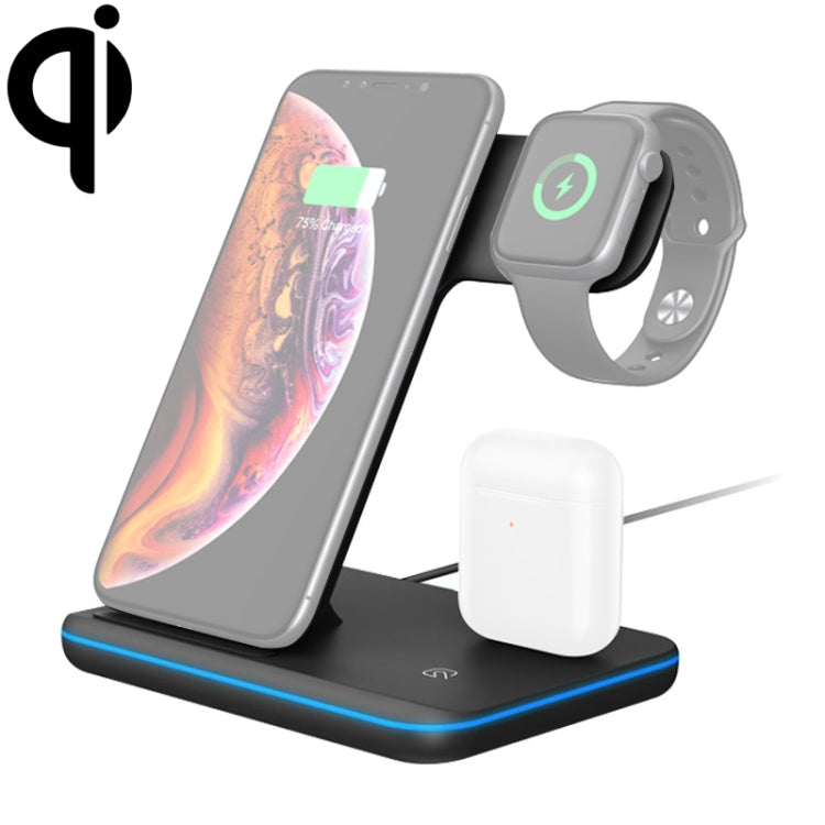 Z5 QI Vertical Magnetic Wireless Charger for Mobile Phones & Apple Watches & AirPods / Xiaomi Redmi AirDots, with Touch Ring Light (Black) - Apple Accessories by buy2fix | Online Shopping UK | buy2fix