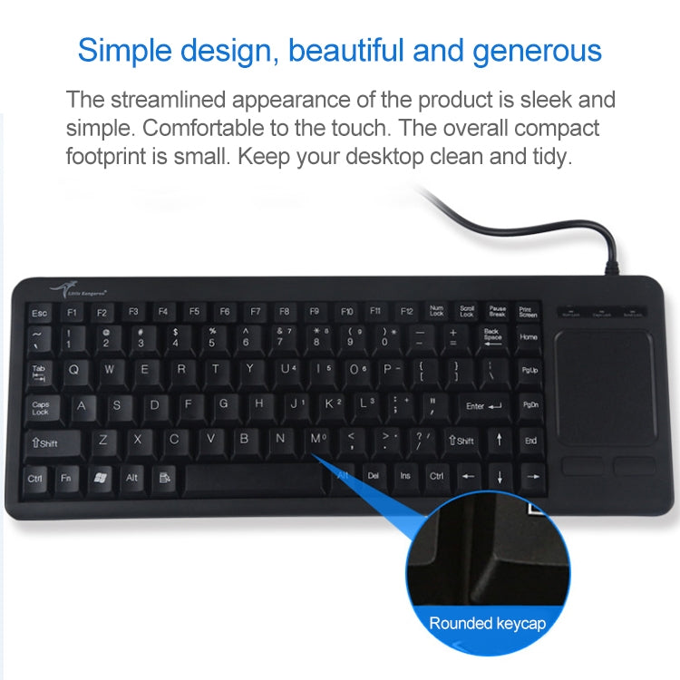 DS-8800 USB Interface Prevent Water Splashing Laser Engraving Character One-piece Wired Touchpad Keyboard, Length: 1.5m - Wired Keyboard by buy2fix | Online Shopping UK | buy2fix