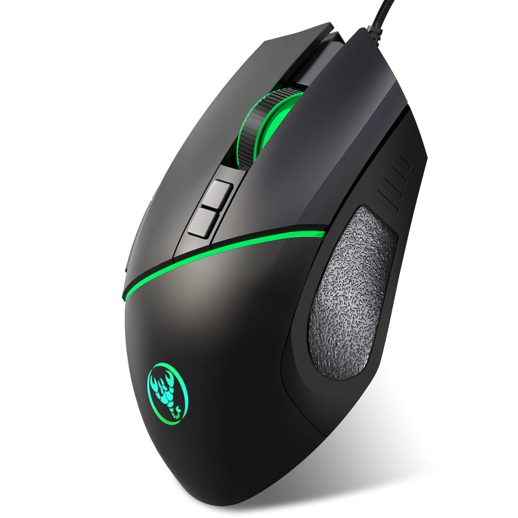 HXSJ A876 Wired Mouse Colorful Synchronous Light Emission 6400dpi Adjustable Light Gaming Mouse, Length: 150cm - Wired Mice by HXSJ | Online Shopping UK | buy2fix