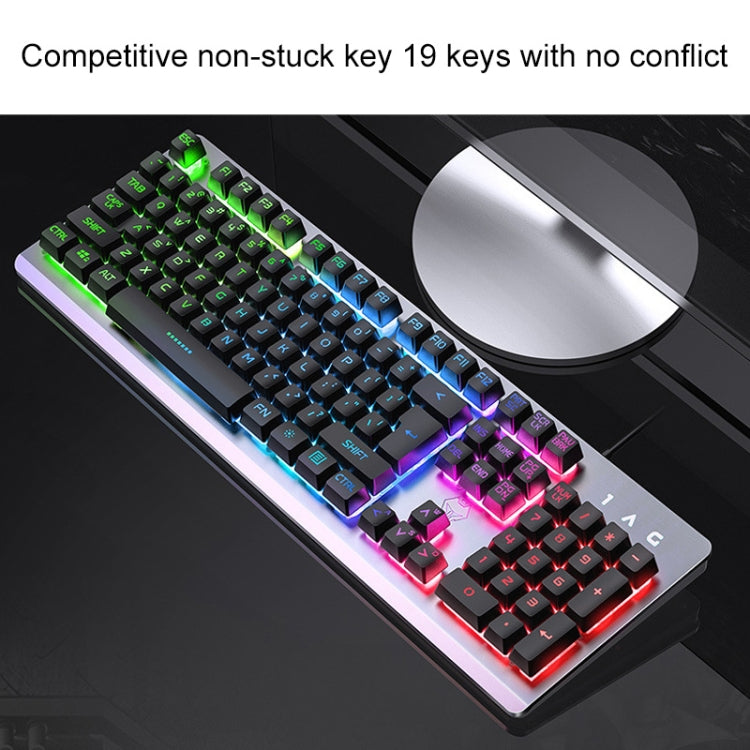 YINDIAO K002 USB Wired Mechanical Feel Sound Control RGB Backlight Keyboard + Optical Silent Mouse + Headset Set(Black) - Wired Keyboard by YINDIAO | Online Shopping UK | buy2fix