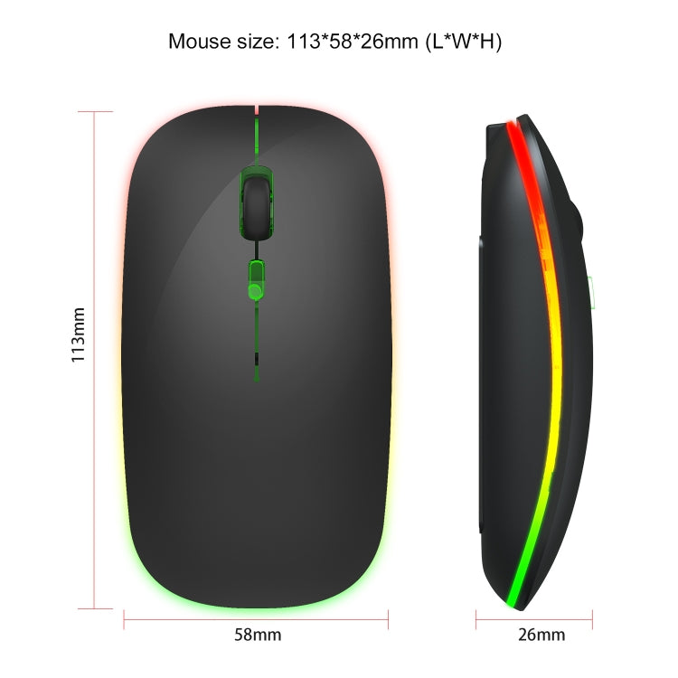 HXSJ M40 4 Key 2.4G Colorful Wireless Silent Mouse (Black) - Wireless Mice by HXSJ | Online Shopping UK | buy2fix