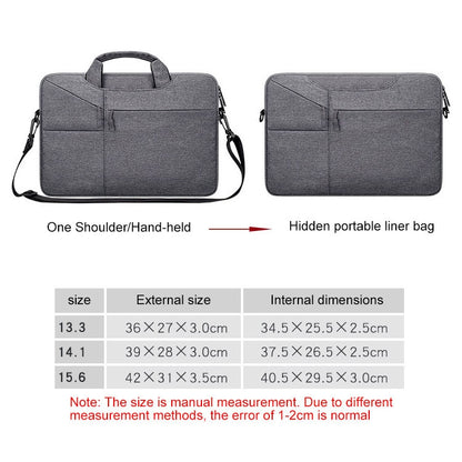 ST02S Waterproof Tear Resistance Hidden Portable Strap One-shoulder Handbag for 13.3 inch Laptops, with Suitcase Belt(Light Grey) - 13.3 inch by buy2fix | Online Shopping UK | buy2fix