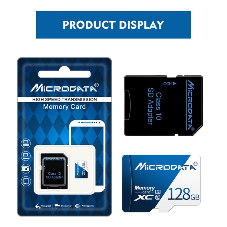 MICRODATA 128GB U3 Blue and White TF(Micro SD) Memory Card - Micro SD Card by MiCRODATA | Online Shopping UK | buy2fix