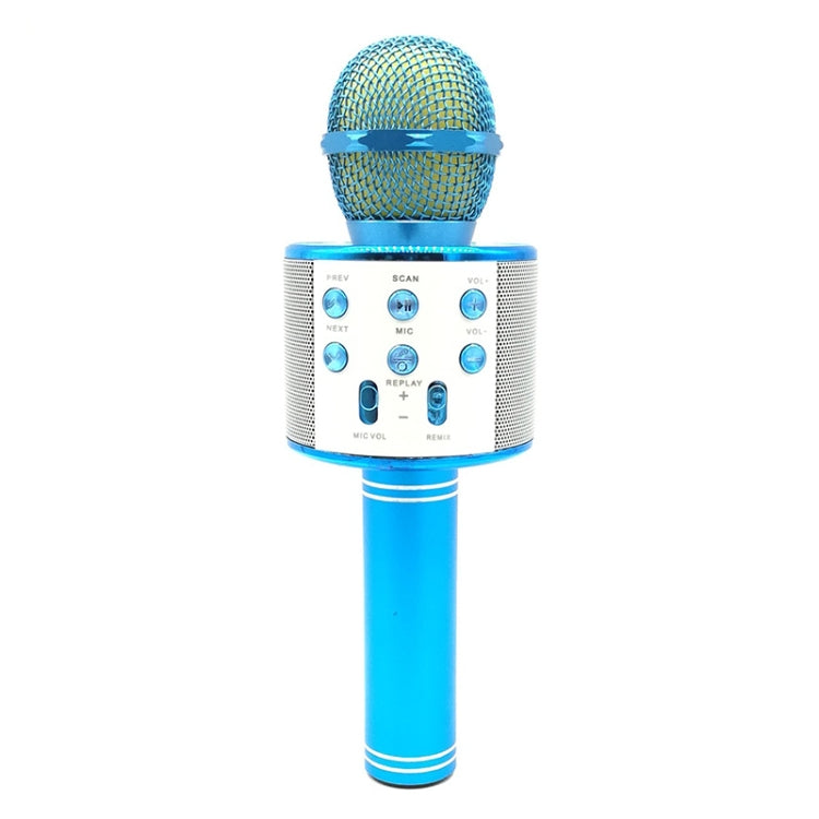 WS-858 Metal High Sound Quality Handheld KTV Karaoke Recording Bluetooth Wireless Microphone, for Notebook, PC, Speaker, Headphone, iPad, iPhone, Galaxy, Huawei, Xiaomi, LG, HTC and Other Smart Phones(Blue) - Consumer Electronics by buy2fix | Online Shopping UK | buy2fix