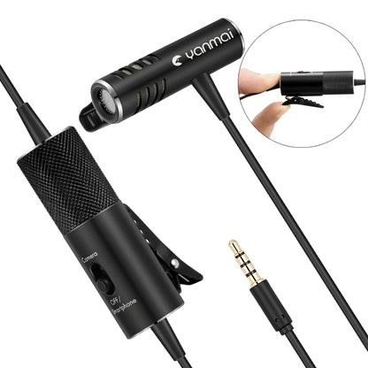 Yanmai R933S Professional Clip-On 3.5mm Plug Lavalier Omni-directional Broadcast Condenser Microphone, For Live Broadcast, Show, KTV, etc - Microphone by Yanmai | Online Shopping UK | buy2fix