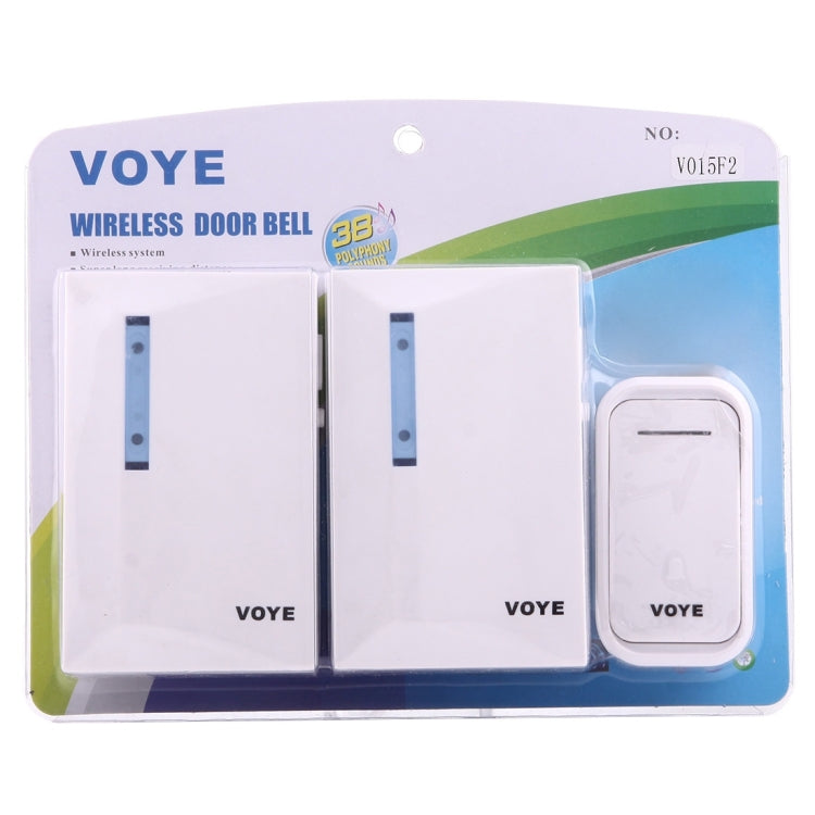 VOYE V015F2 Wireless Smart Music Home Doorbell with Dual Receiver, Remote Control Distance: 120m (Open Air) - Wireless Doorbell by VOYE | Online Shopping UK | buy2fix