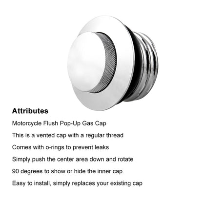 Motorcycle Flush Pop-up Gas Cap with O-ring for Harley Davidson (Silver) - In Car by buy2fix | Online Shopping UK | buy2fix