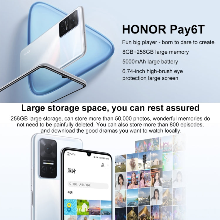 Honor Play6T 5G, 8GB+256GB, China Version, Triple Back Cameras, Side Fingerprint Identification, 5000mAh Battery, 6.74 inch Magic UI 5.0 (Android 11) MediaTek Dimensity 700 Octa Core up to 2.2GHz, Network: 5G, OTG, Not Support Google Play (Black) - Honor by Huawei | Online Shopping UK | buy2fix