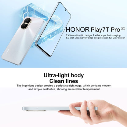 Honor Play7T Pro DIO-AN00, 50MP Camera, 8GB+256GB, China Version, Dual Back Cameras, Side Fingerprint Identification, 4000mAh Battery, 6.7inch Magic UI 6.1 / Android 12  Dimensity 6020 Octa Core, Network: 5G, OTG, Not Support Google Play(Dark Green) - Honor by Huawei | Online Shopping UK | buy2fix