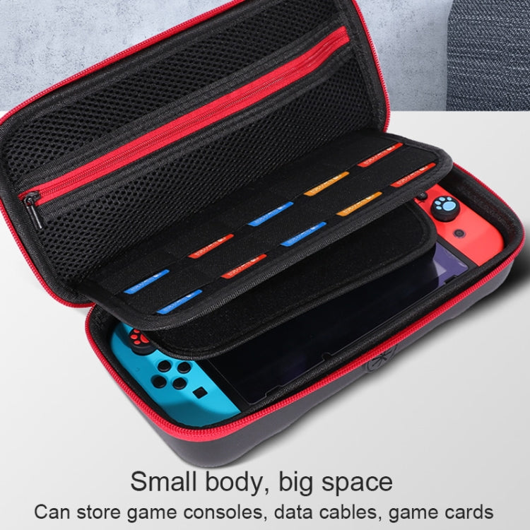 Portable EVA Storage Bag Protective Case Handbag with Holder Function for Nintendo Switch Console, Size: 26x12.5x7cm(Black Red) - Bags by buy2fix | Online Shopping UK | buy2fix