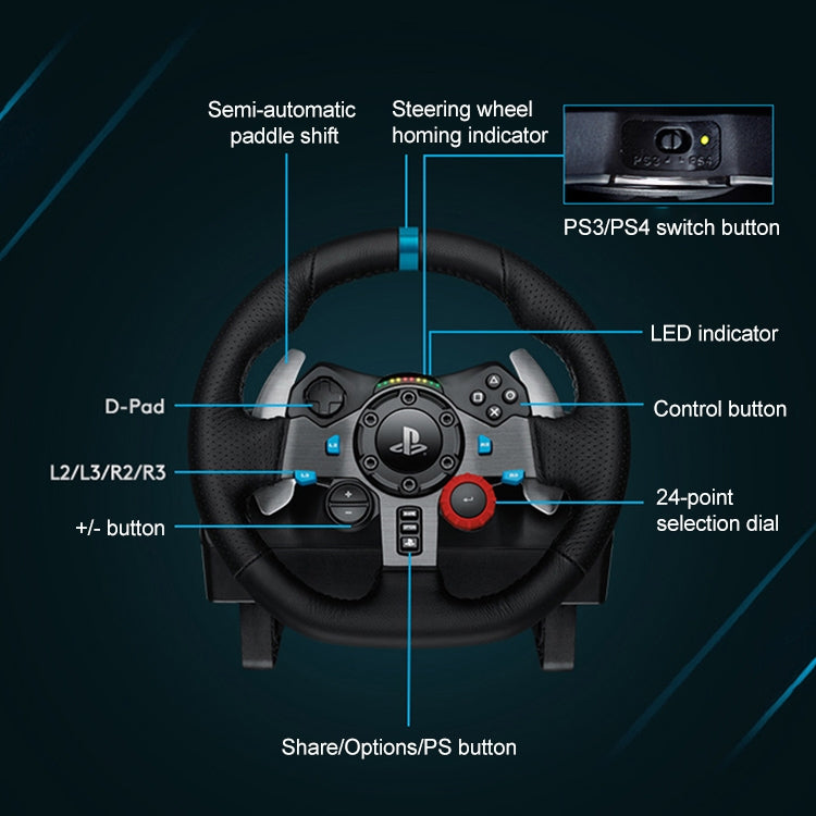 Logitech G29 Game Racing Steering Wheel Pedal Shift Lever for PS3 / PS4 / PS5 - Gamepads by Logitech | Online Shopping UK | buy2fix