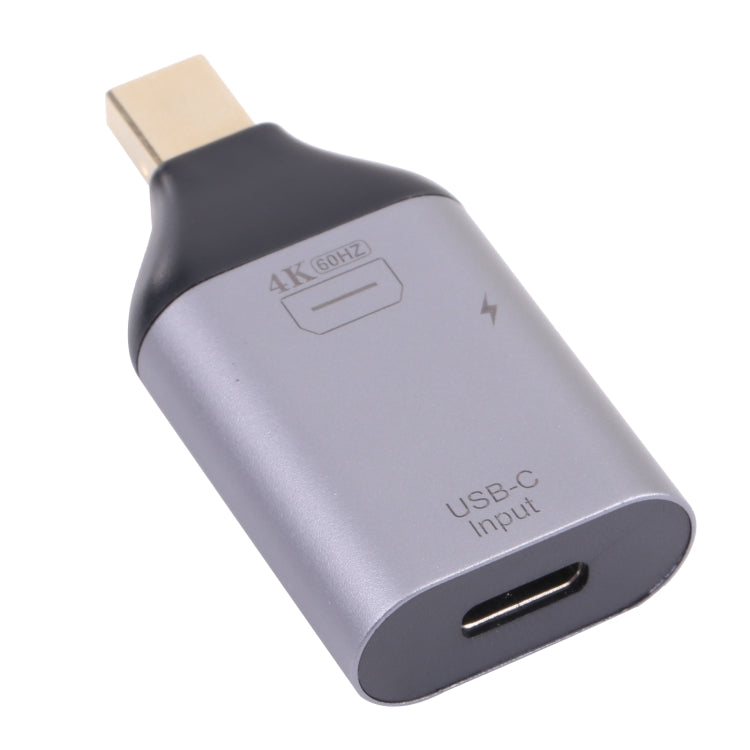 2 in 1 4K 60Hz Mini DP Male to USB-C / Type-C Charging + USB-C / Type-C Female Adapter -  by buy2fix | Online Shopping UK | buy2fix