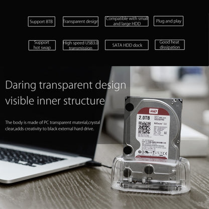 ORICO 6139U3 2.5 / 3.5 inch Transparent SATA to USB 3.0 Hard Drive Dock Station(Transparent) - HDD Enclosure by ORICO | Online Shopping UK | buy2fix