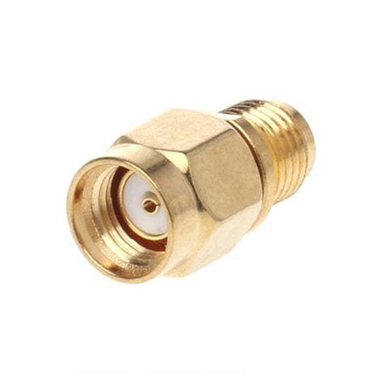 Straight Gold Plated RP-SMA Male to SMA Female Adapter - Connectors by buy2fix | Online Shopping UK | buy2fix