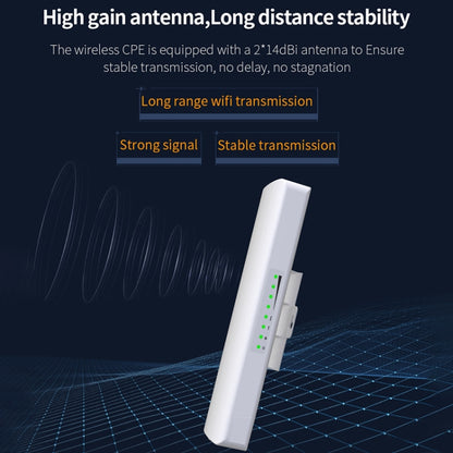 COMFAST CF-E312A Qualcomm AR9344 5.8GHz 300Mbps/s Outdoor ABS Wireless Network Bridge with POE Adapter - Network Hardware by COMFAST | Online Shopping UK | buy2fix