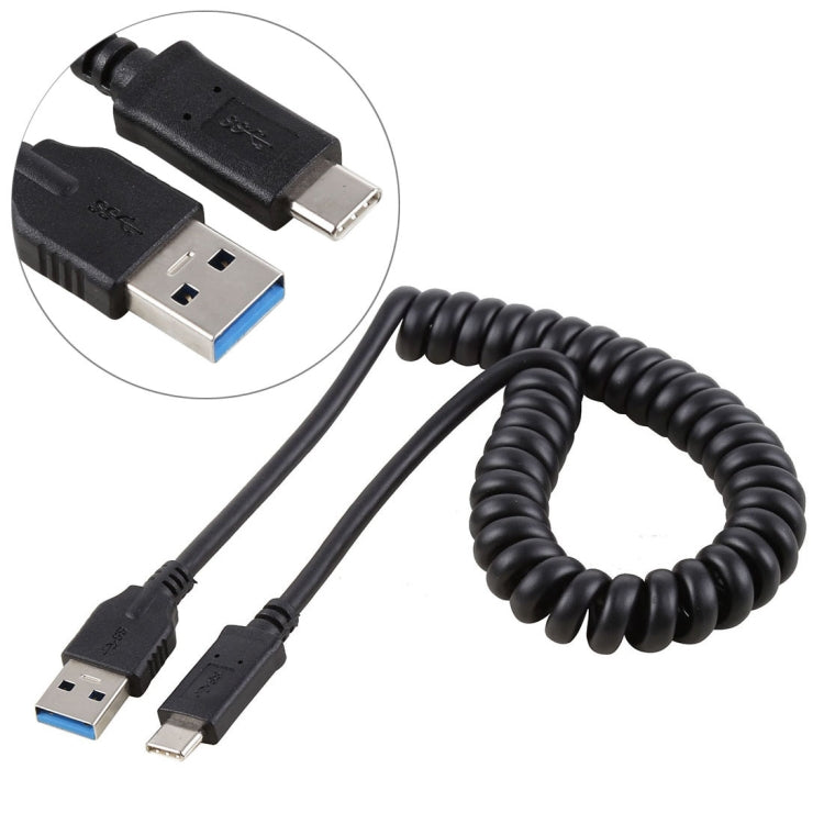 1.5m High Speed USB 3.0 Male to USB-C / Type-C Male Retractable Spring Extension Cable -  by buy2fix | Online Shopping UK | buy2fix