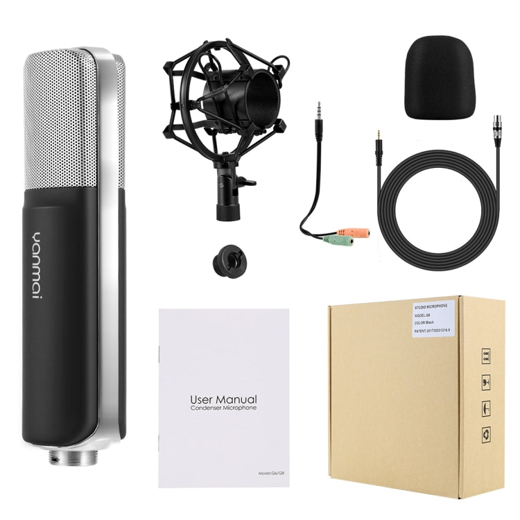 Yanmai Q8 Professional Game Condenser Sound Recording Microphone with Holder, Compatible with PC and Mac for  Live Broadcast Show, KTV, etc.(Black) - Consumer Electronics by Yanmai | Online Shopping UK | buy2fix