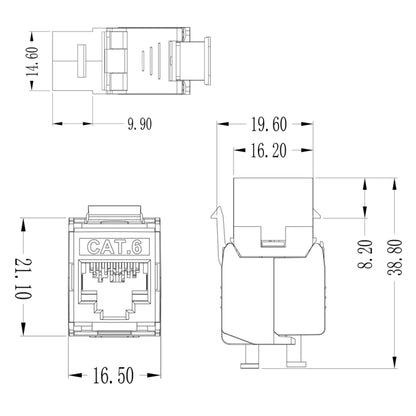 CAT6 Module Class 6 Zinc Alloy Shield Mother Block 1208XHC6 - Others by buy2fix | Online Shopping UK | buy2fix