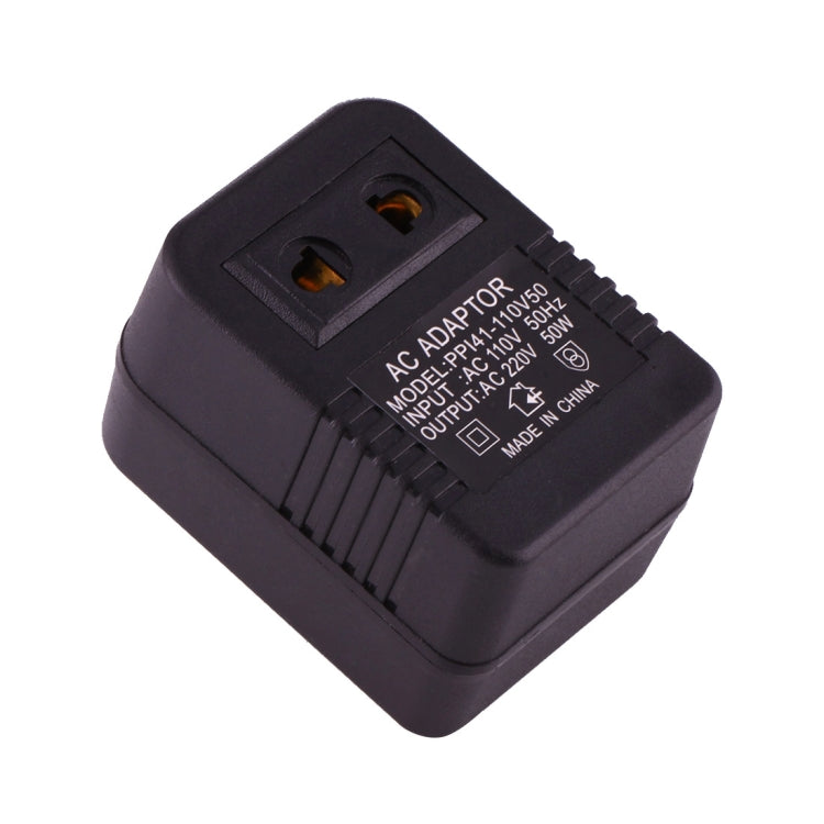 110V to 220V 50W AC Power Socket Adapter,  EU/US Plug to US Plug(Black) - Consumer Electronics by buy2fix | Online Shopping UK | buy2fix