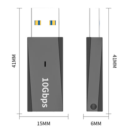 ADS-613 USB 3.1 Male to USB-C / Type-C Female Adapter (Dark Gray) - Type-C Adapter by buy2fix | Online Shopping UK | buy2fix