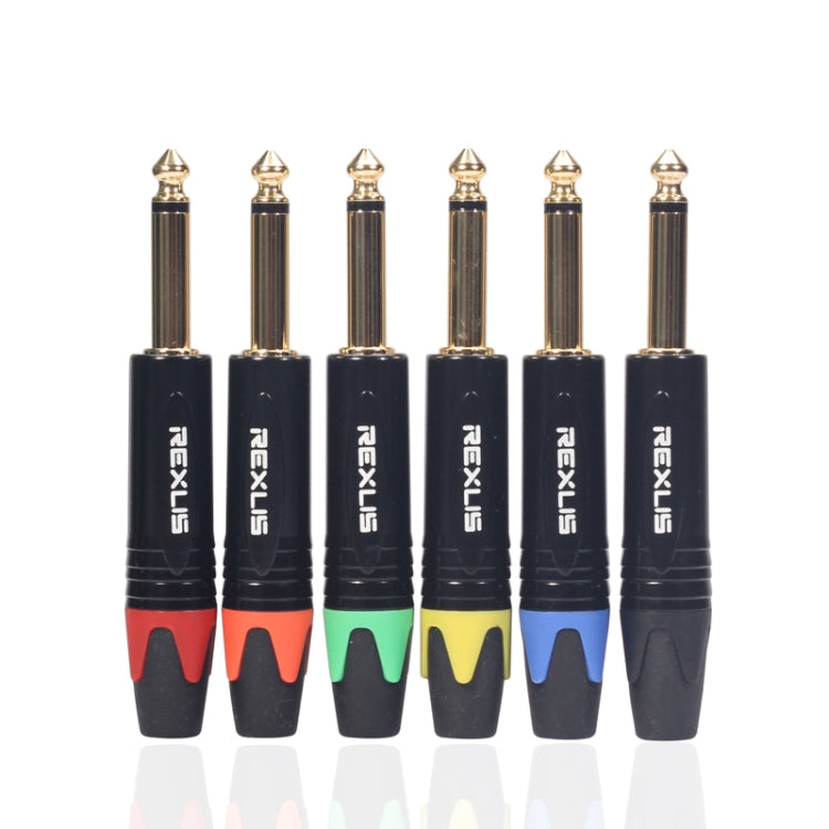 10 PCS TC202 6.35mm Gold-plated Mono Sound Welding Audio Adapter Plug(Black) - Consumer Electronics by buy2fix | Online Shopping UK | buy2fix