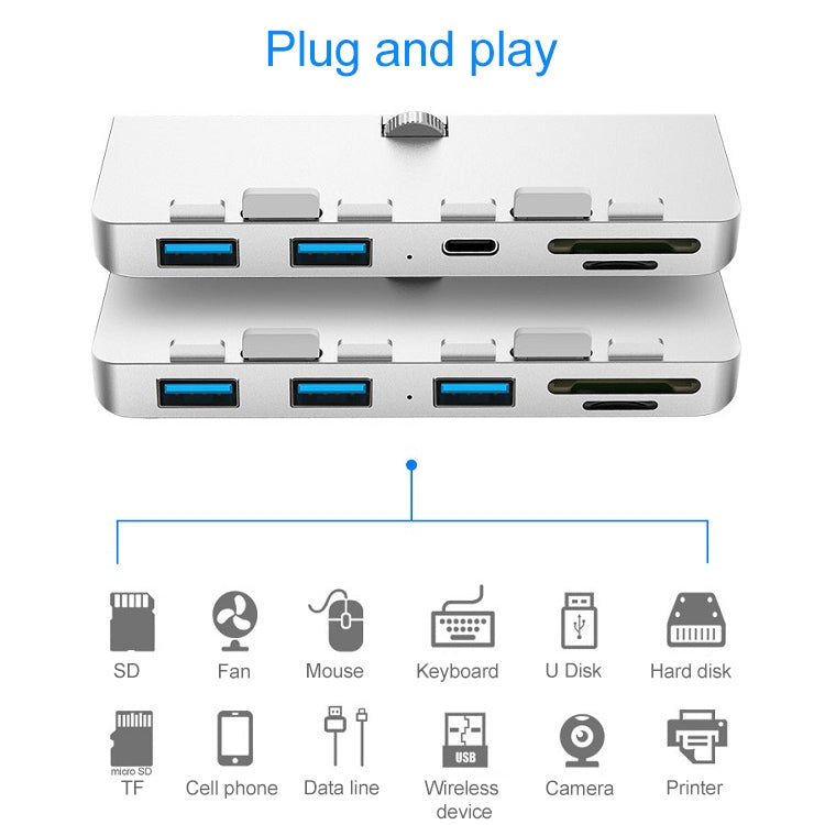 Rocketek For iMac Type-C / USB-C + Dual USB3.0 + SD / TF Multi-function HUB Expansion Dock - Computer & Networking by ROCKETEK | Online Shopping UK | buy2fix