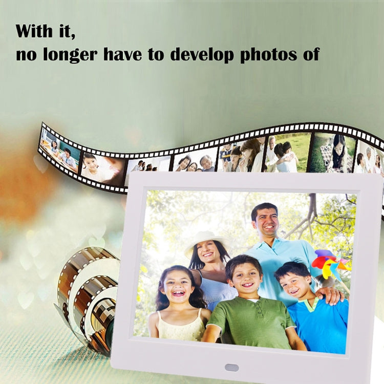 AC 100-240V 8 inch TFT Screen Digital Photo Frame with Holder & Remote Control, Support USB / SD Card Input (Black) - Consumer Electronics by buy2fix | Online Shopping UK | buy2fix
