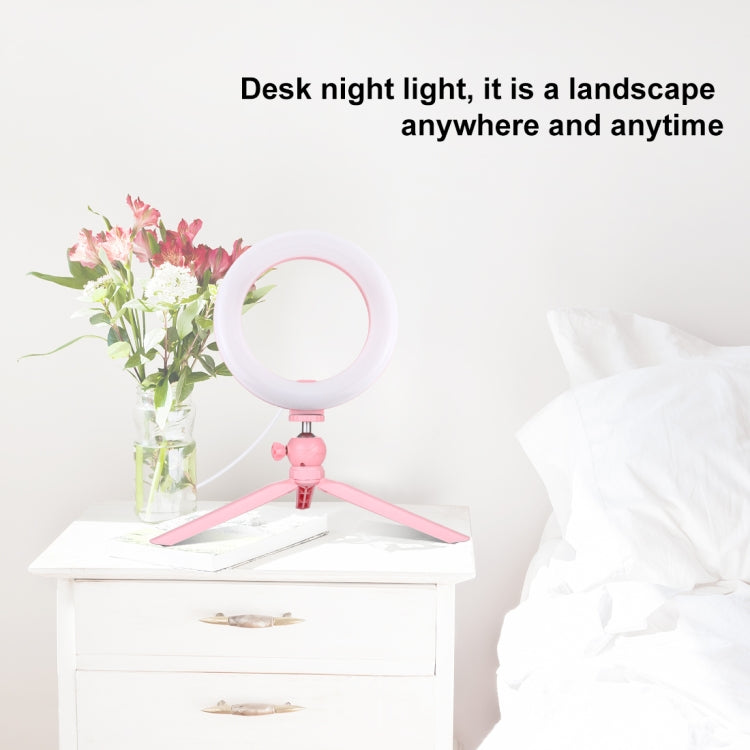 PULUZ 7.9 inch 20cm Light + Desktop Tripod Mount USB 3 Modes Dimmable Dual Color Temperature LED Curved Light Ring Vlogging Selfie Beauty Photography Video Lights with Phone Clamp(Pink) - Consumer Electronics by PULUZ | Online Shopping UK | buy2fix