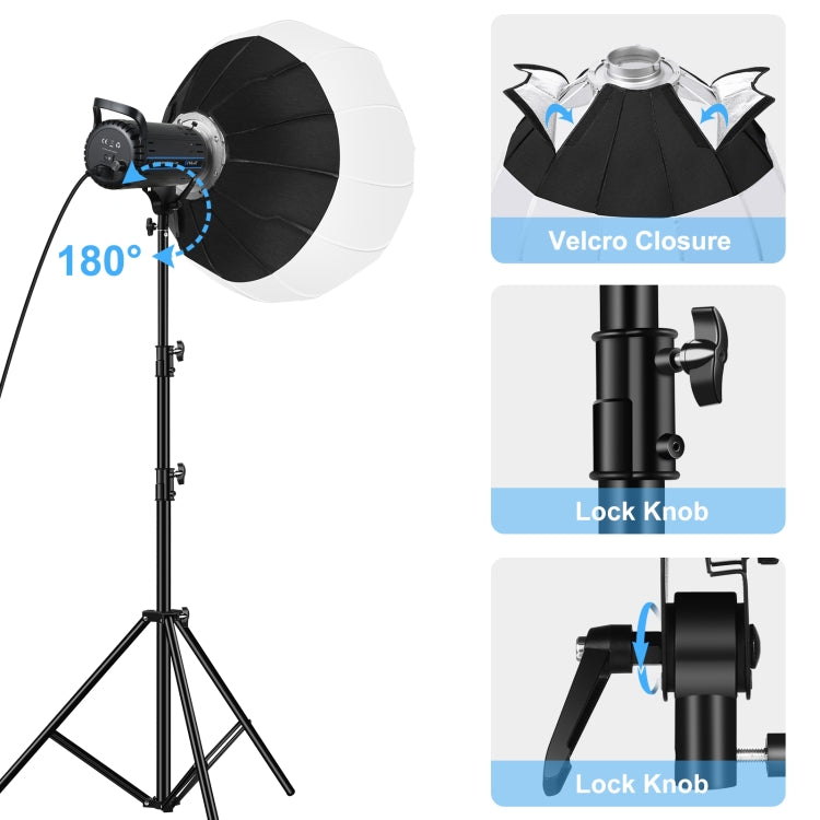 PULUZ 150W 5600K Studio Video Light + 2.8m Light Holder + 65cm Foldable Lantern Softbox Photography Kit(AU Plug) - Camera Accessories by PULUZ | Online Shopping UK | buy2fix