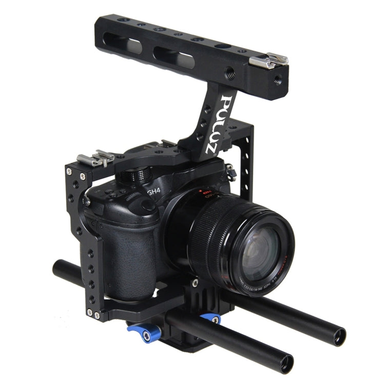 PULUZ Camera Cage Handle Stabilizer for Sony A7 & A7S & A7R, A7 II & A7R II & A7S II, A7R III & A7S III, A7R IV, A6000, A6500, A6300, Panasonic Lumix DMC-GH4(Blue) - Camera Cage by PULUZ | Online Shopping UK | buy2fix