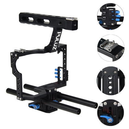 PULUZ Camera Cage Handle Stabilizer for Sony A7 & A7S & A7R, A7 II & A7R II & A7S II, A7R III & A7S III, A7R IV, A6000, A6500, A6300, Panasonic Lumix DMC-GH4(Blue) - Camera Cage by PULUZ | Online Shopping UK | buy2fix