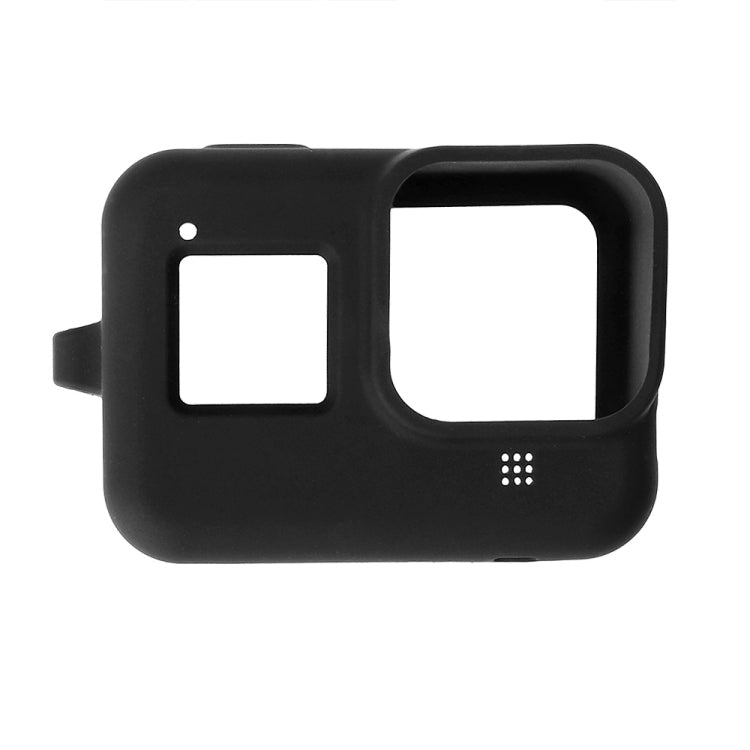 PULUZ Silicone Protective Case Cover with Wrist Strap for GoPro HERO8 Black(Black) - DJI & GoPro Accessories by PULUZ | Online Shopping UK | buy2fix