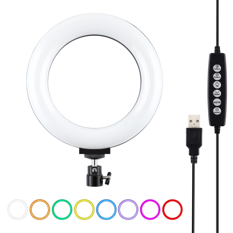 PULUZ 6.2 inch 16cm USB 10 Modes 8 Colors RGBW Dimmable LED Ring Vlogging Photography Video Lights with Tripod Ball Head(Black) - Ring Light by PULUZ | Online Shopping UK | buy2fix