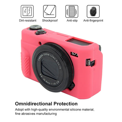 PULUZ Soft Silicone Protective Case for Canon EOS G7 X Mark II(Rose Red) - Camera Accessories by PULUZ | Online Shopping UK | buy2fix