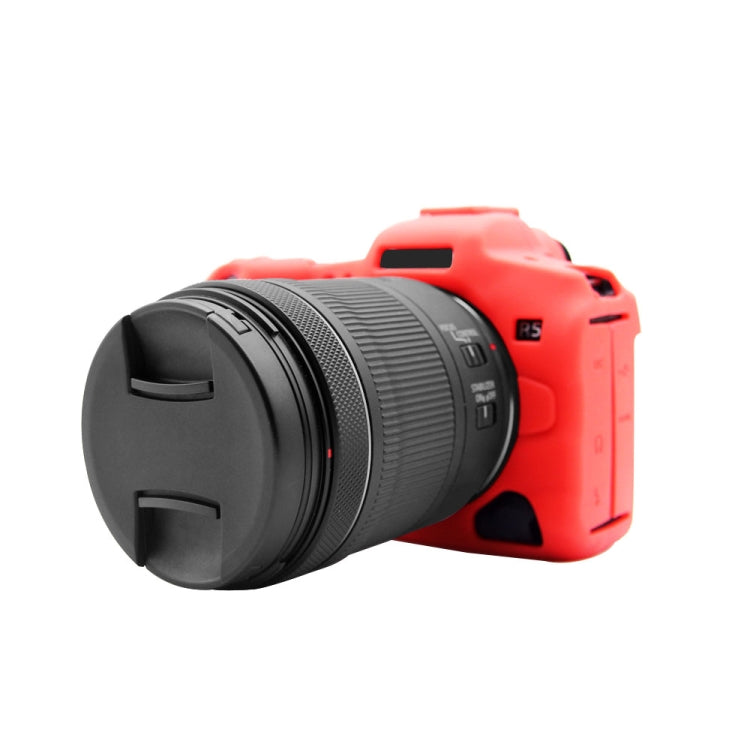 PULUZ Soft Silicone Protective Case for Canon EOS R5(Red) - Protective Case by PULUZ | Online Shopping UK | buy2fix