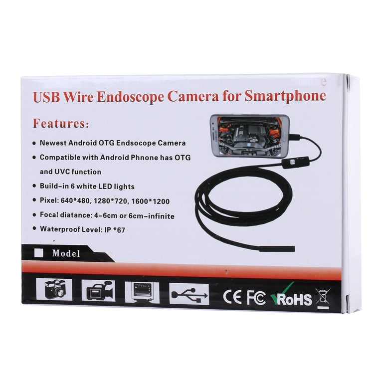 Waterproof Micro USB Endoscope Snake Tube Inspection Camera with 6 LED for OTG Android Phone, Length: 1m, Lens Diameter: 7mm - Consumer Electronics by buy2fix | Online Shopping UK | buy2fix