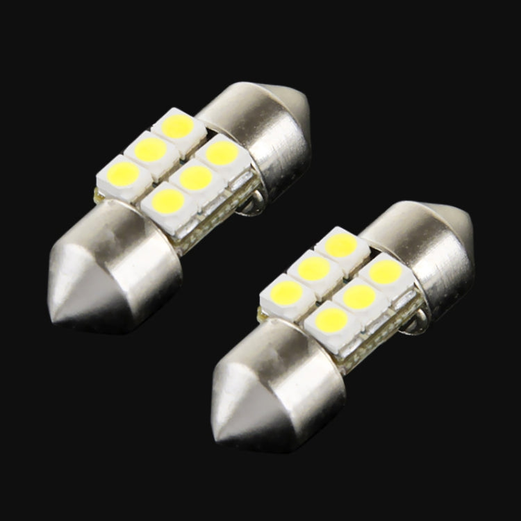 2 PCS 27mm 6 LED 5050 SMD Car Reading Light Bulb(Warm White) - Dome Lights by buy2fix | Online Shopping UK | buy2fix