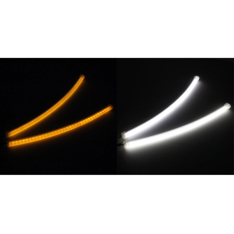 2 PCS  3W 180LM 6500K 597-577nm White + Yellow Wired LED Tube Daytime Running Light DRL Steering Lamp, DC12V, Lamp Length:30cm - In Car by buy2fix | Online Shopping UK | buy2fix