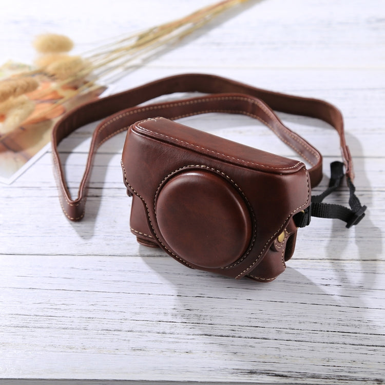 Retro Style PU Leather Camera Case Bag with Strap for Sony RX100 M3 / M4 / M5(Coffee) - Camera Accessories by buy2fix | Online Shopping UK | buy2fix