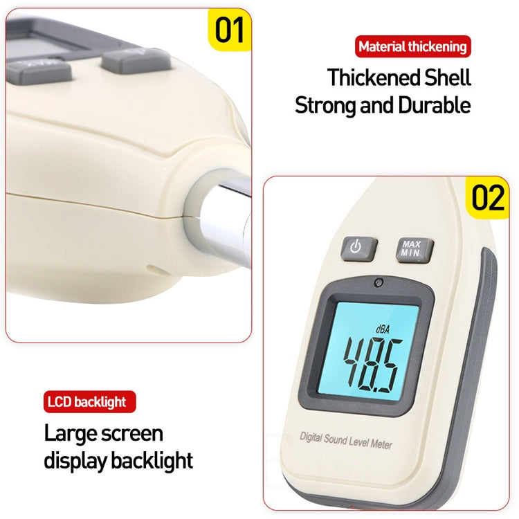 GM1351 Digital Sound Level Meter (Range: 30~130dBA)(Beige) - Consumer Electronics by buy2fix | Online Shopping UK | buy2fix