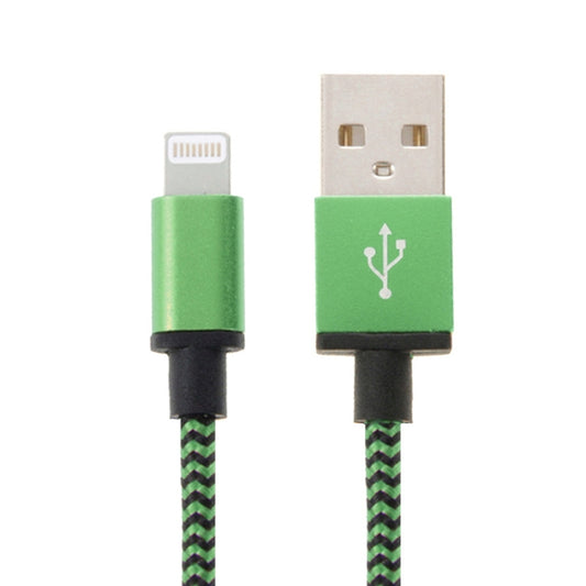 2A Woven Style USB to 8 Pin Sync Data / Charging Cable, Cable Length: 1m(Green) - Normal Style Cable by buy2fix | Online Shopping UK | buy2fix