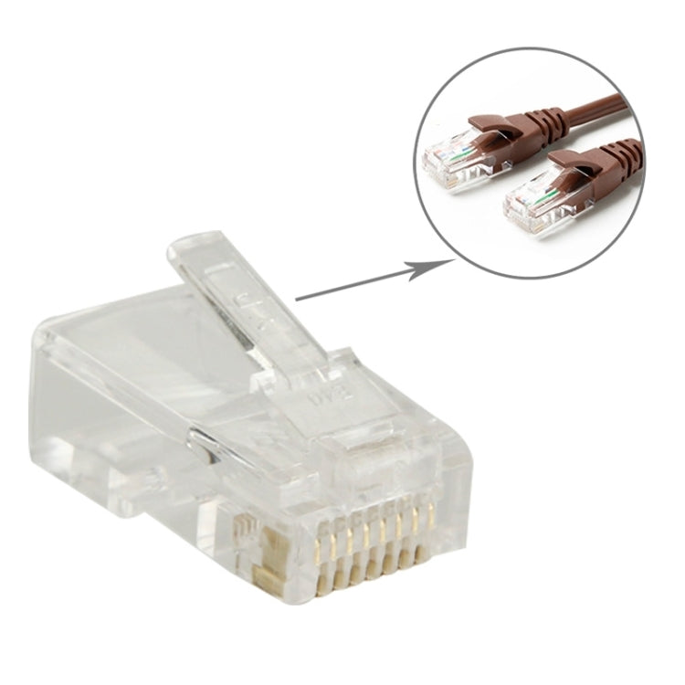 100 PCS RJ45 Connector Modular Plug, Gold: 3u -  by buy2fix | Online Shopping UK | buy2fix