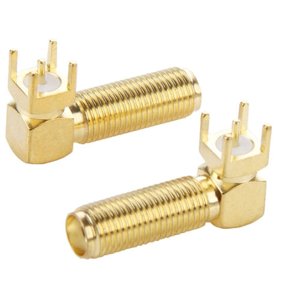 10 PCS Gold Plated SMA Female Right Angle 90 Degrees Panel PCB Mount 4.0mm Square Connector Adapter -  by buy2fix | Online Shopping UK | buy2fix